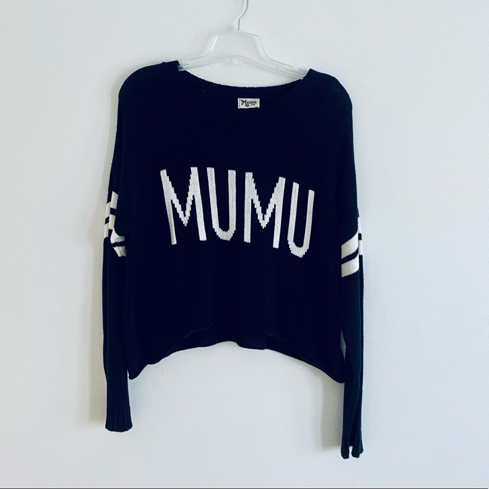 Show Me Your Mumu Cropped Black Mumu Sweater